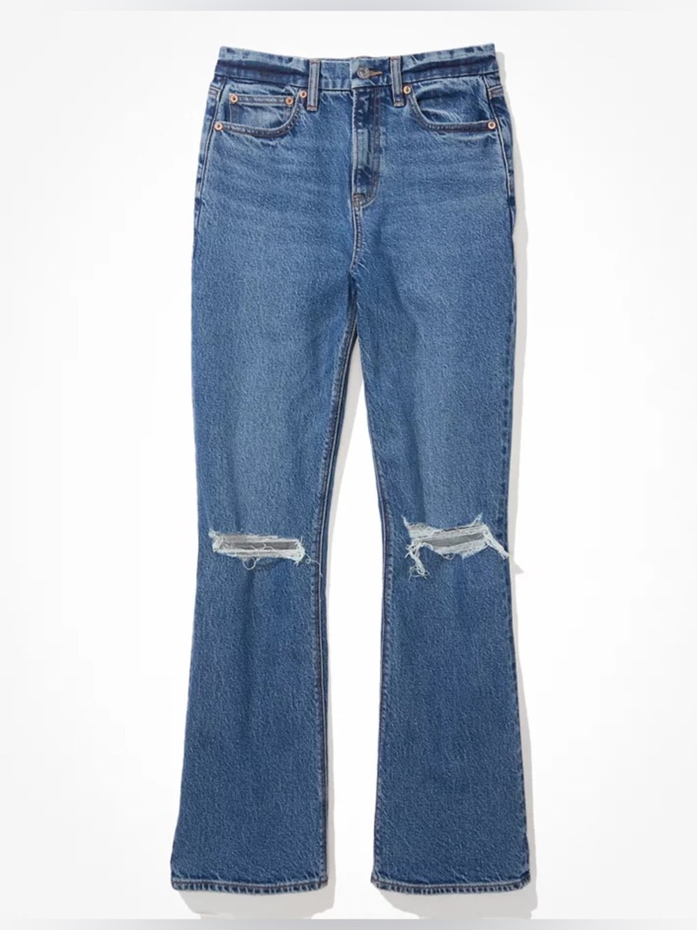 American Eagle Ripped Aimee Stretch 90’s Bootcut Flare Jeans 10
